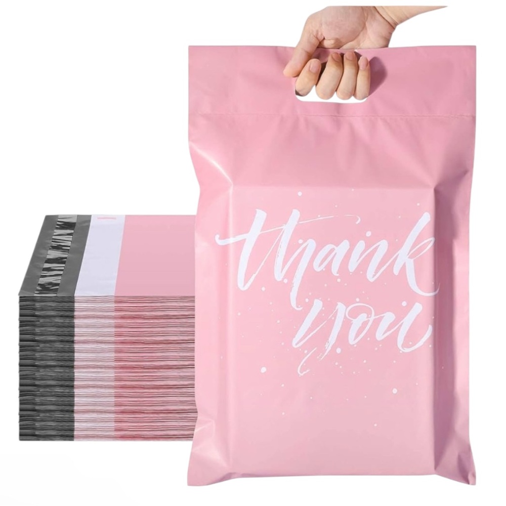 (5) Pink Thank You Polymailer Bags